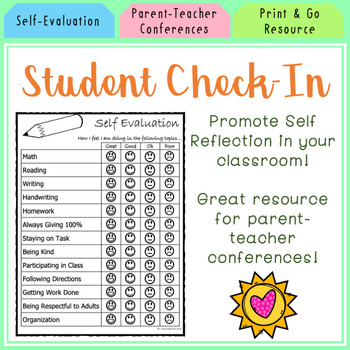 Preview of Student Self-Evaluation Form (Editable!)