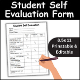 Student Self Evaluation Form for Conferences - Printable &