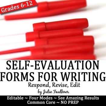 Preview of Self-Evaluation Reflection Forms for Students, Editable, FREE