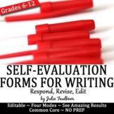Self-Evaluation Reflection Forms for Students, Editable, FREE