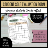 Student Self Evaluation / Reflection Form for Conferences