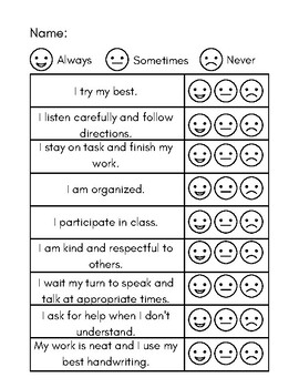 Student Self-Evaluation for Conferences by Kennede Wren | TpT
