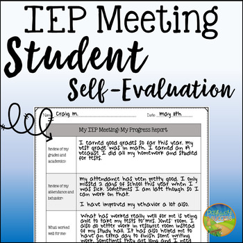 Preview of Student Self-Evaluation for IEP Meetings - Self-Advocacy Activity