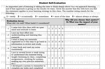 Preview of Student Self-Evaluation for Targeted Improvement