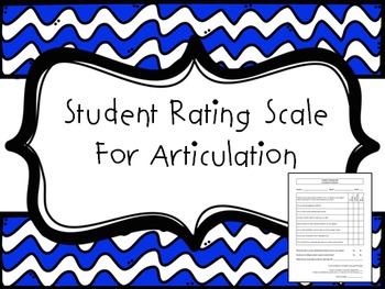 Preview of Student Self-Rating Scale for Articulation