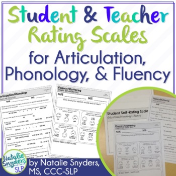 Preview of Student Self Rating Scales for Articulation, Phonology, & Stuttering for SLPs