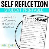 Student Self Reflection- Perfect for report cards or conferences