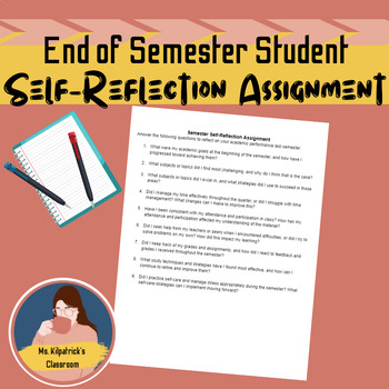 student reflection on assignment