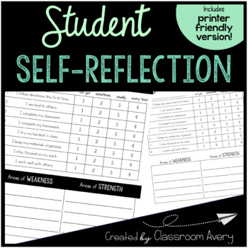 Preview of Student Self-Reflection Form | Parent-Teacher Conferences