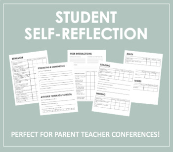 Preview of Student Self-Reflection Forms | Perfect for Parent Teacher Conferences!