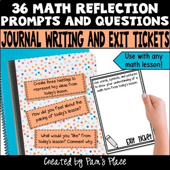 Preview of Math Exit Slips and Student Self Reflection Journal Prompts