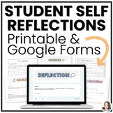 Student Self Reflection Printable & Digital | Student Self