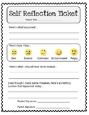 Student Self-Reflection Ticket