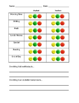 Student Self Reflection and Teacher Reflection Page by Anna Krukemeyer