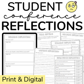 Preview of Student Self Reflection for Conferences Perfect for Student Led Conferences