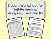 Student Worksheet for Self-Review/Analysis of Test Results