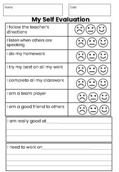 Student Self evaluation for Conferences by Maeve Tuite | TpT