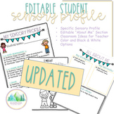 Student Sensory Profile- UPDATED-Editable- Occupational Therapy
