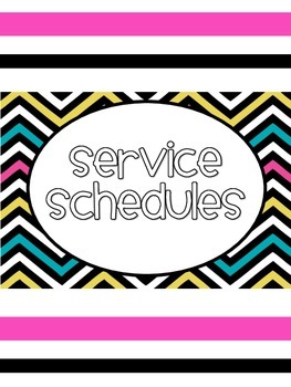 Preview of Student Service Schedule