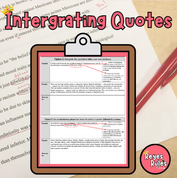 Preview of Integrating Quotes