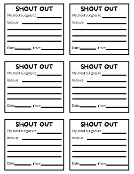 Classroom Management - Positive Behavior - Shout Out Forms