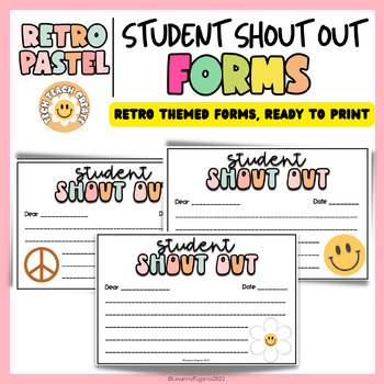 Preview of Student Shout Out Forms | Retro Themed