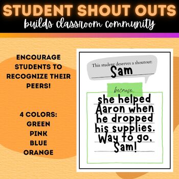 Preview of Student Shoutout Cards