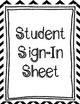 Preview of Chevron Student Sign-In Sheet