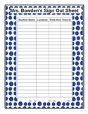 Student Sign-Out Form