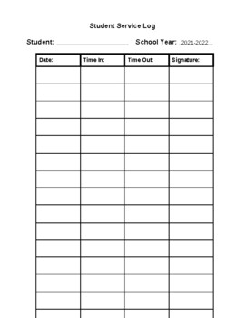 Preview of Student Sign-in Sheet