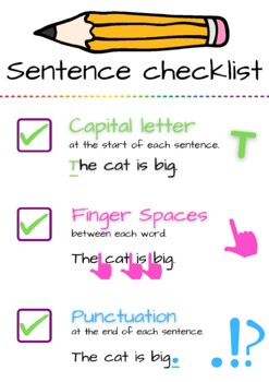 Preview of Student Simplified Sentence Writing Checklist