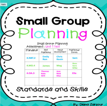 Preview of Student Small Group Planning Organizers