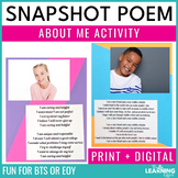 Student Snapshot Poem | All About Me Activity | End of the
