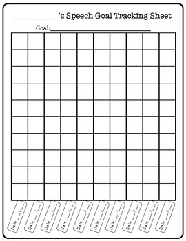 Preview of Student Speech Goal Tracking Sheet