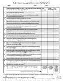 Student Speech-Language and Communication Self Rating Form