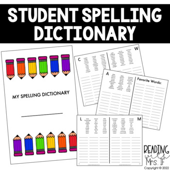 Preview of Student Spelling Dictionary