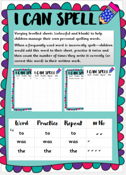 Preview of Student Spelling Tracking Sheets