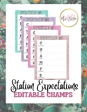 Student Station Expectations CHAMPS- Editable #BTSBONUS23