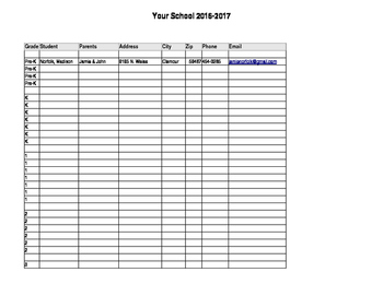 Preview of Student Roster - Elementary/Middle