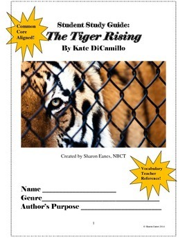 Preview of Tiger Rising Student Study and Activity Guide