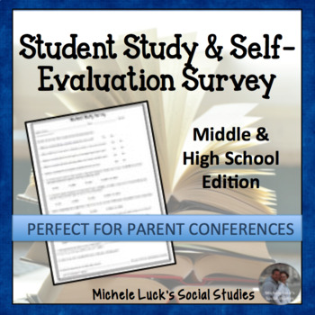 Preview of Student Study Survey for Learning Evaluation & Parent Conferences