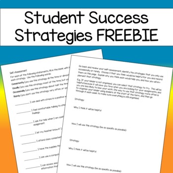 Preview of Student Success Strategies FREEBIE