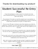 Student Successful Re-Entry Plan Template