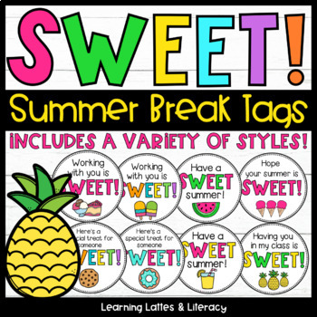 Preview of Student Summer Gift Tags Sweet Summer Break Tags Teacher Summer Gift Tags