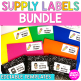 Student Supply Labels Editable BUNDLE Classroom Labels for