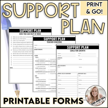 Preview of Student Support Forms | SST Forms | Goal Setting