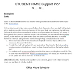 Student Support Plan Simple Template