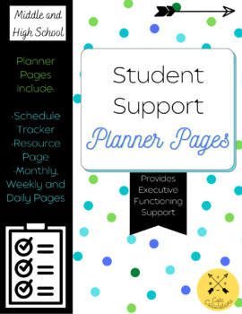 Preview of Student Support Planner Pages