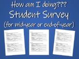 Student Survey (3 different versions) for mid-year or end-
