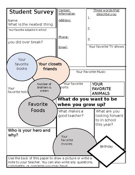 Student Survey by Whitney Stafford | TPT